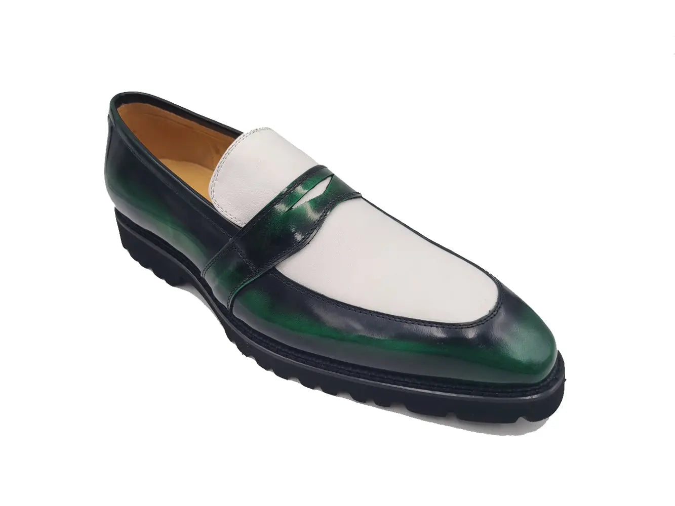 Two Tone Patent Leather Penny Loafer - 7.5