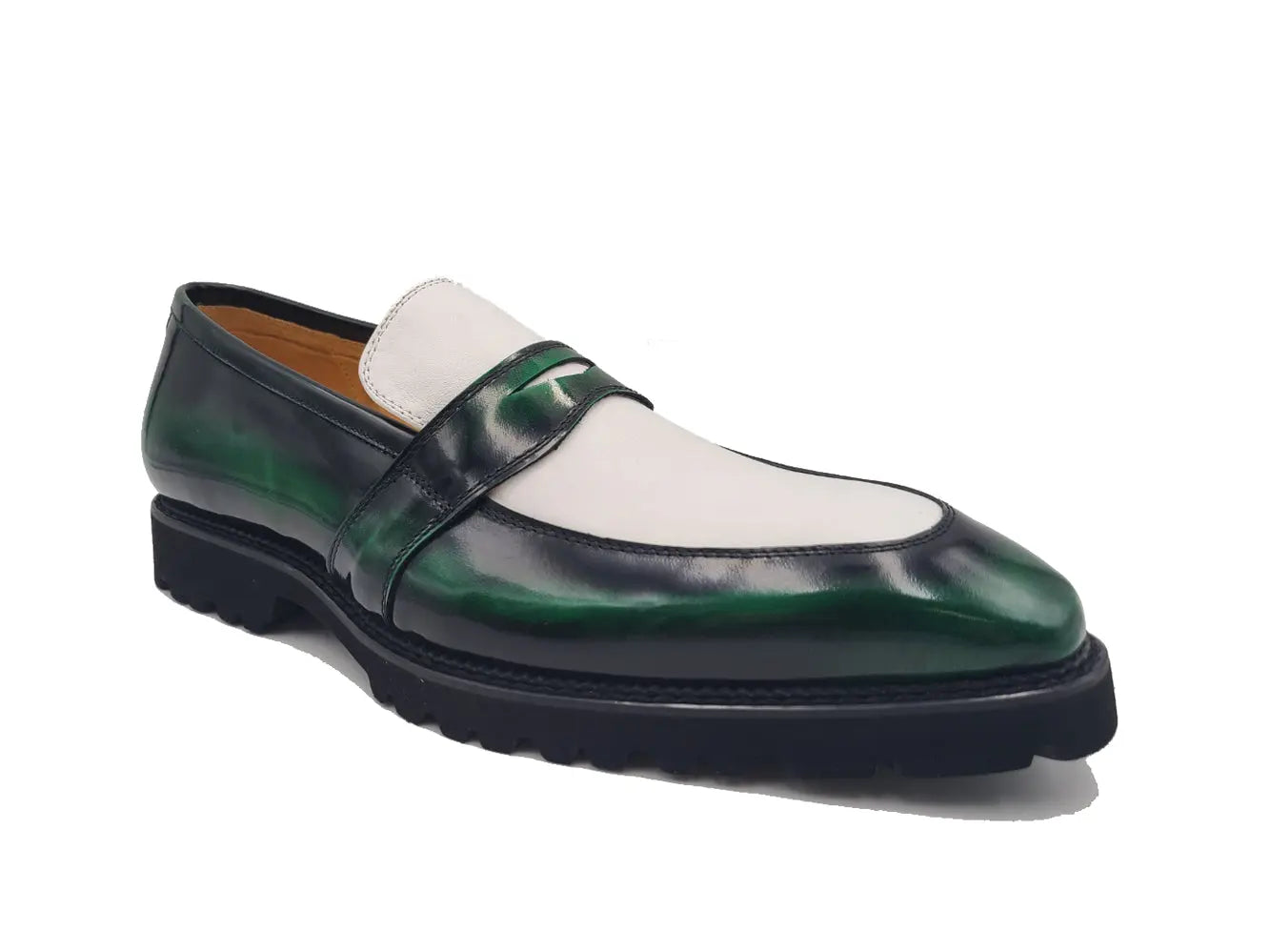 Two Tone Patent Leather Penny Loafer - 7.5