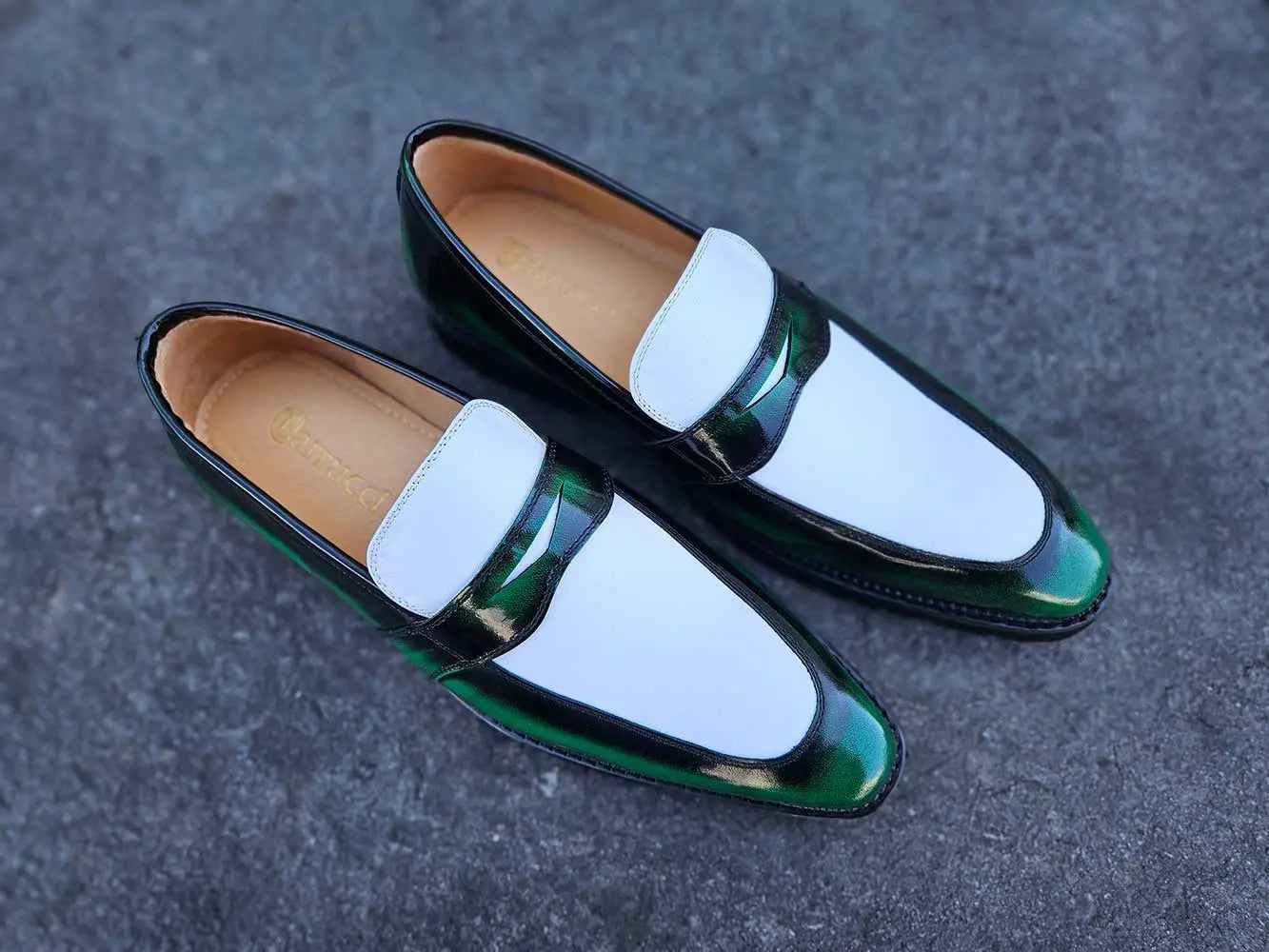 Two Tone Patent Leather Penny Loafer - 7.5