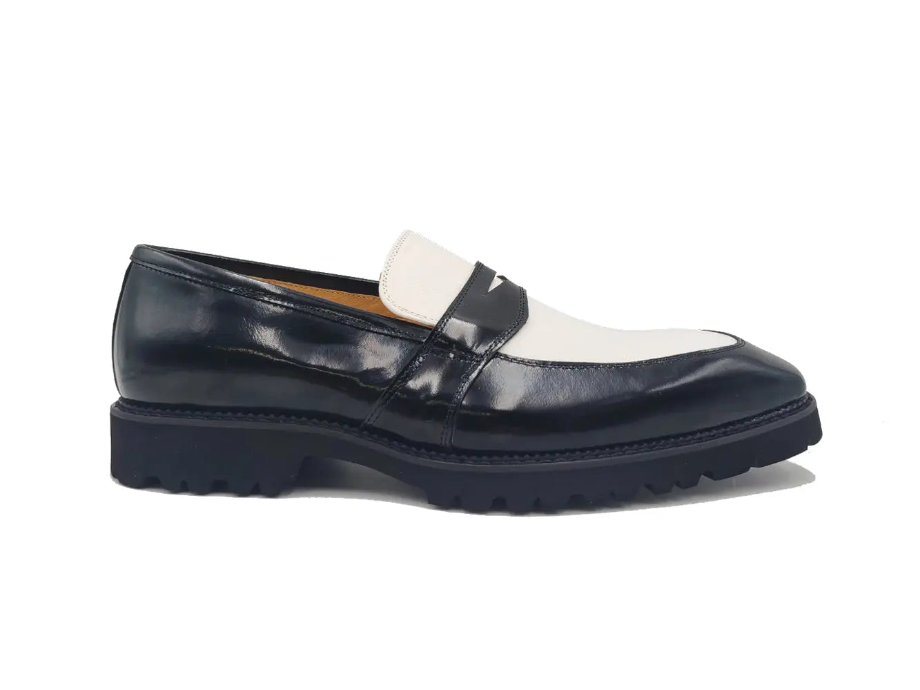 Two Tone Patent Leather Penny Loafer - 7.5