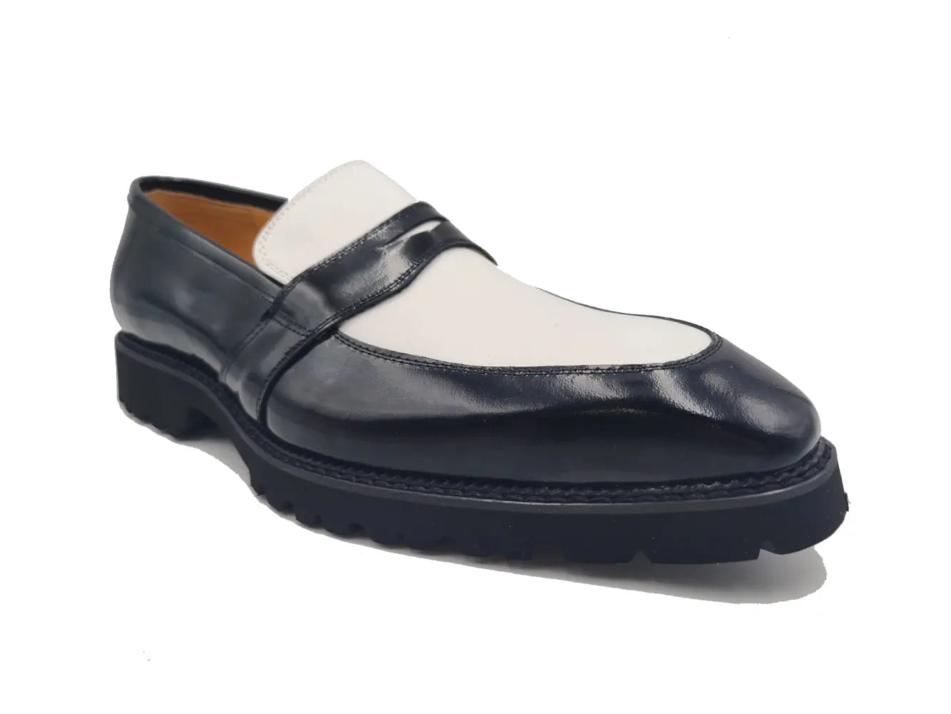 Two Tone Patent Leather Penny Loafer - 7.5