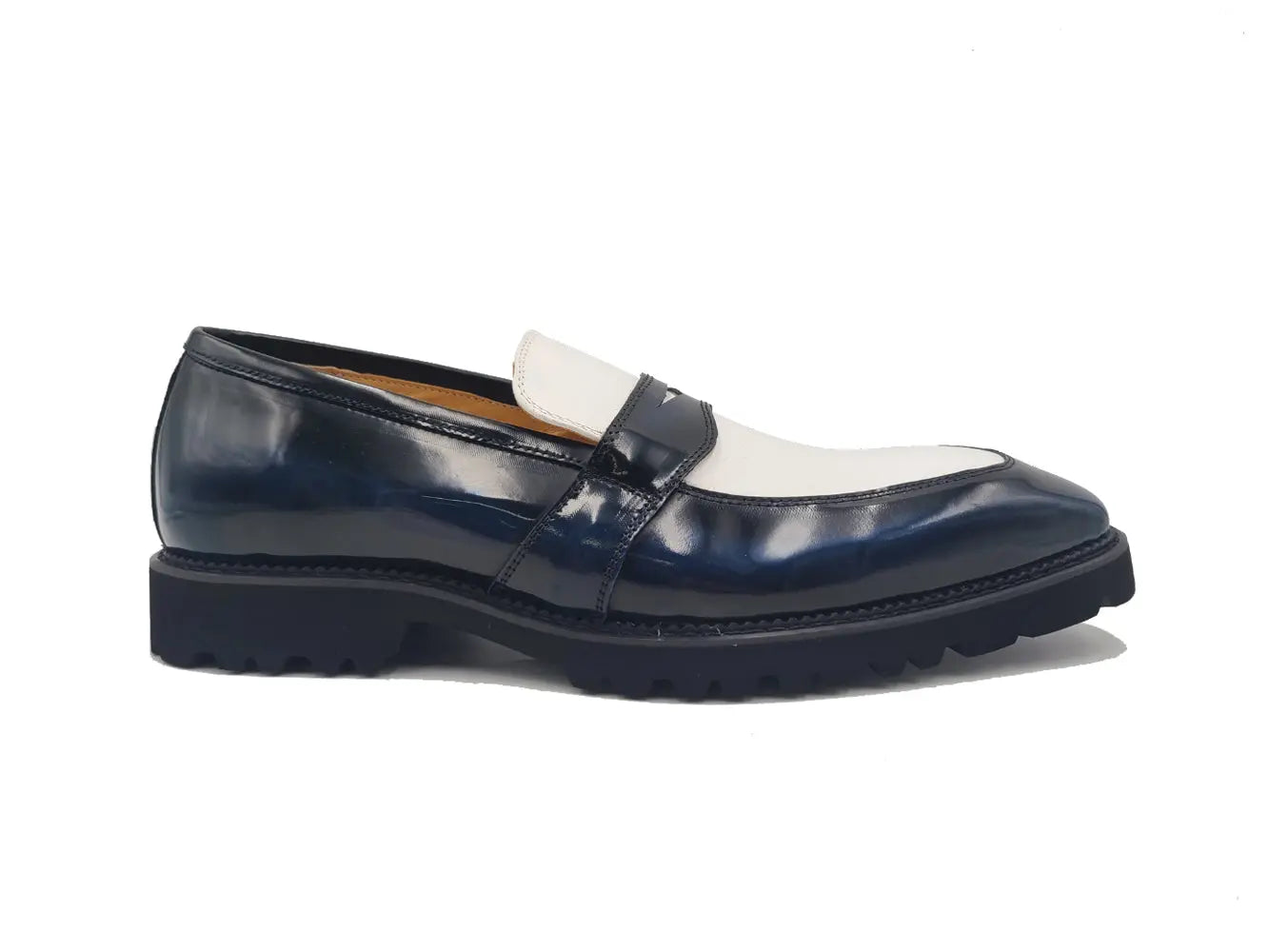 Two Tone Patent Leather Penny Loafer - 7.5