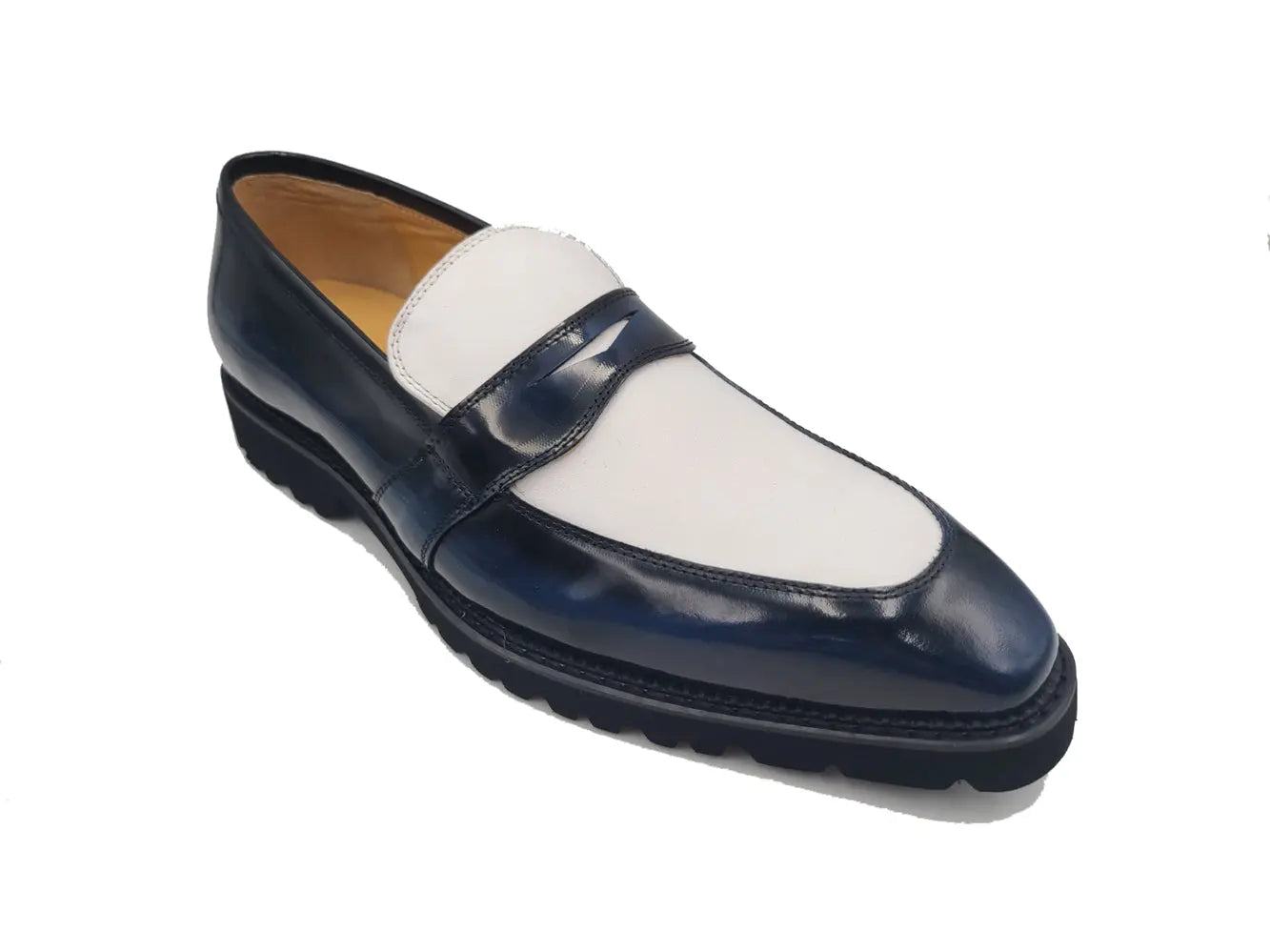 Two Tone Patent Leather Penny Loafer - 7.5