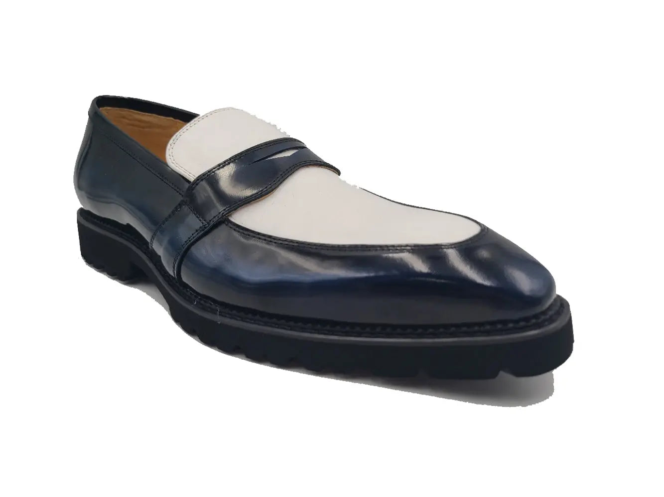 Two Tone Patent Leather Penny Loafer - 7.5