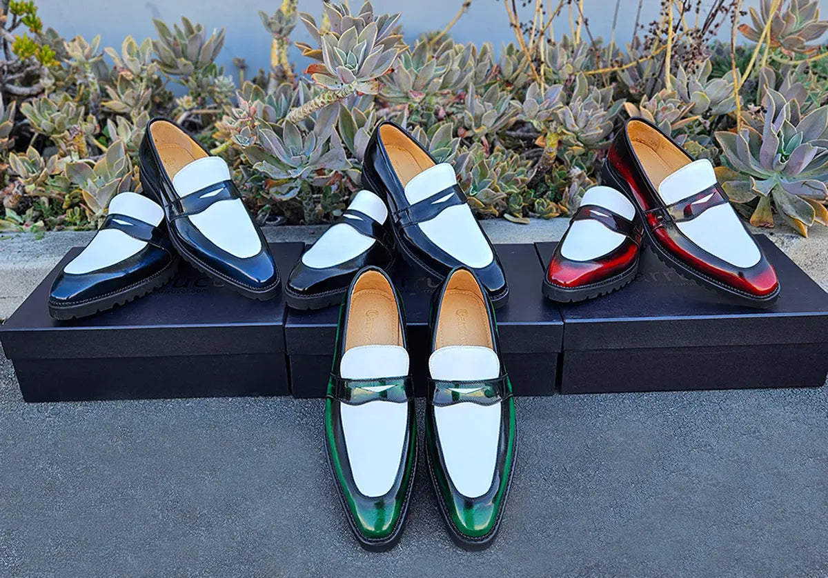 Two Tone Patent Leather Penny Loafer - 7.5