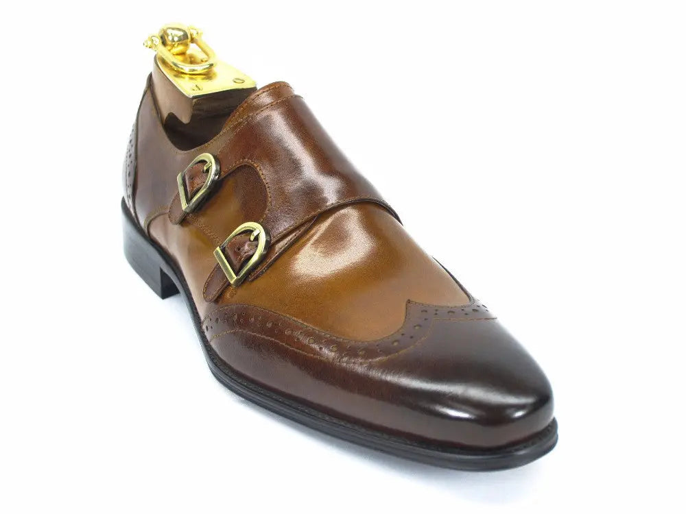 Two Tone Wingtip Double Monk Strap - 7.5