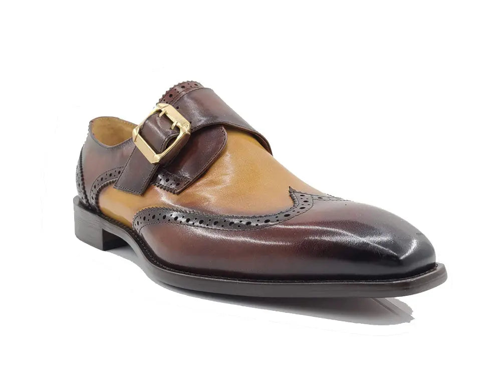 Two Tone Wingtip Monk Strap - 14