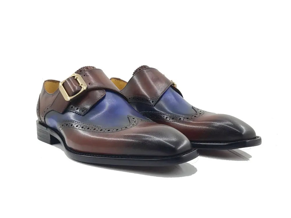 Two Tone Wingtip Monk Strap - 14