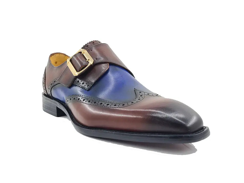 Two Tone Wingtip Monk Strap - 14