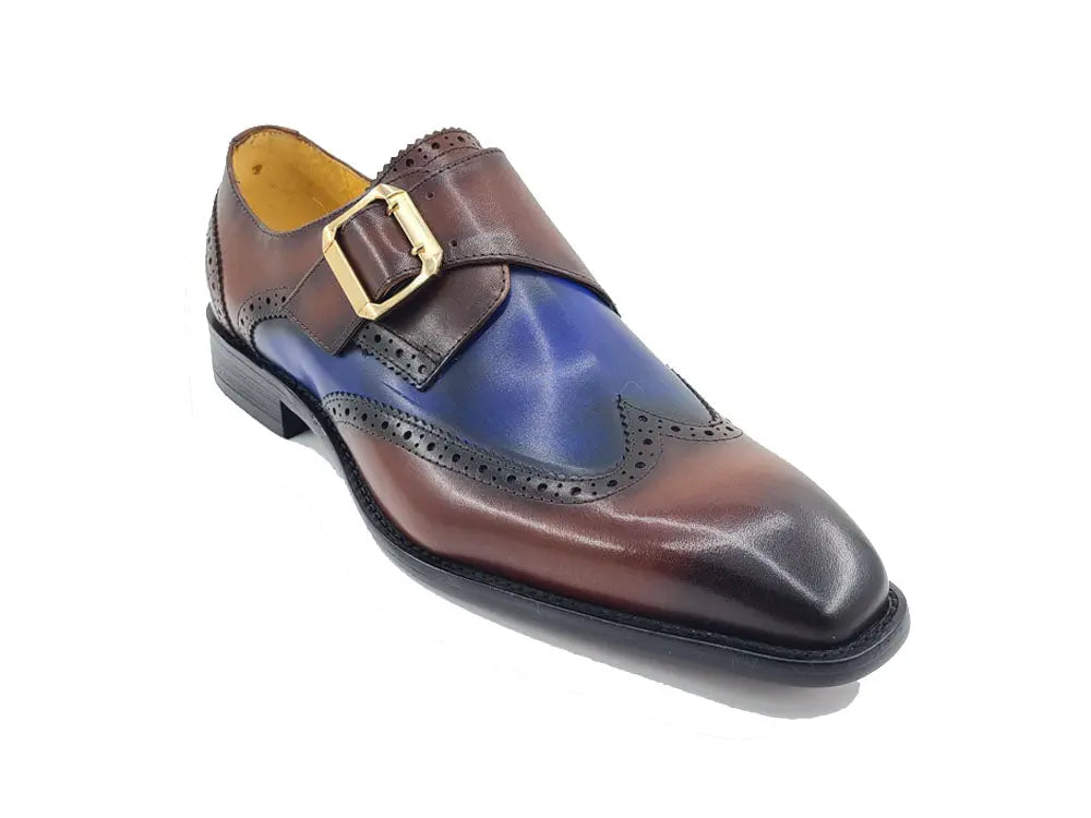 Two Tone Wingtip Monk Strap - 14