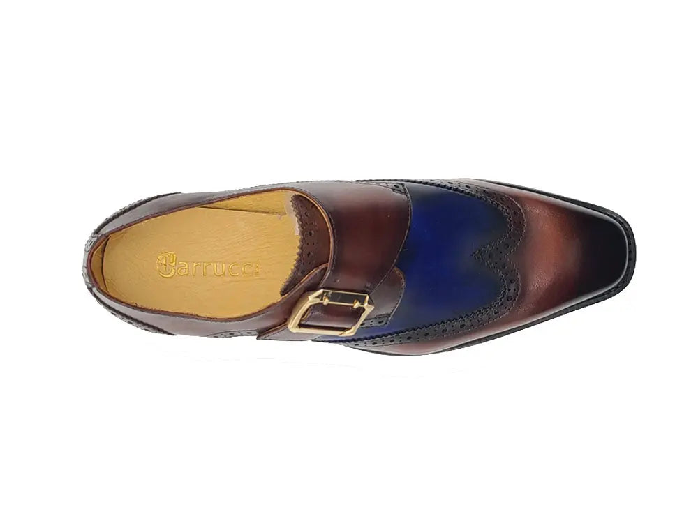 Two Tone Wingtip Monk Strap - 14