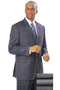 "Mens 3-Button Classic Fit Suit, 100% Wool, Navy/black Pinstripe"