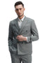 "Mint Green Men's Slim Fit Double Breasted Sharkskin Summer Suit"