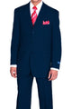 "Classic Fit Men's 3-Button Poplin Suit in Navy - Elegant Menswear" blue