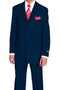 Cheap Priced Suit - Mens 3 Button Classic Fit Poplin Navy Suit