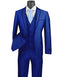 Mens Royal Blue Prom 2025 Tuxedo - Mens Ultra Slim Fit Sharkskin Tuxedo with Satin Trim in Blue