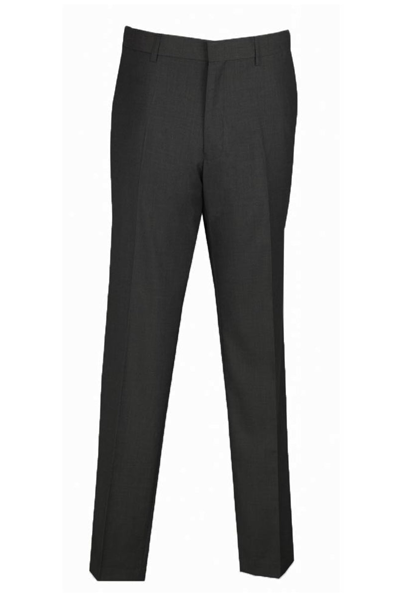 Mens Skinny Fit Wool Feel Flat Front Dress Slacks in Black - 28W