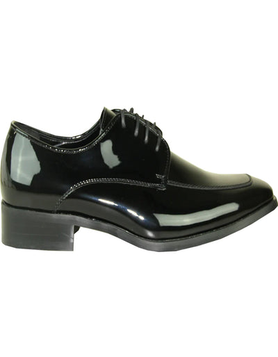Black Men's Classic Moc Toe Patent Tuxedo Prom 2026 Shoe