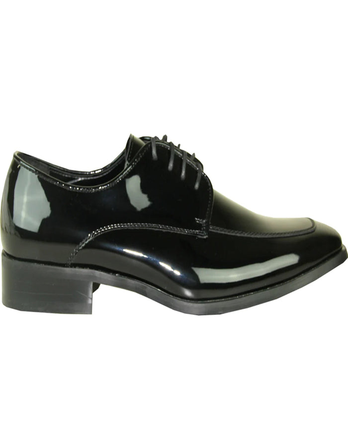 Black Men's Classic Moc Toe Patent Tuxedo Prom 2026 Shoe