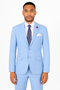 Ultra slim fit light blue suit with notch lapel and matching pants