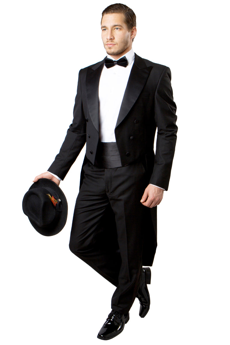 "Classic Men's Designer Black Long Tail Tuxedo"