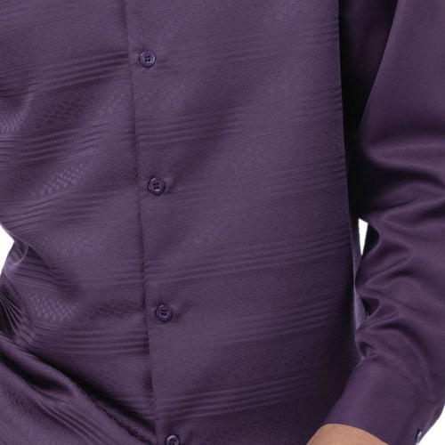 Grape Tone-on-Tone Long Sleeve 2-Piece Walking Suit by Montique