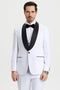 Men's Stacy Adams Vested One Button Shawl Lapel Designer Tuxedo in White suit
