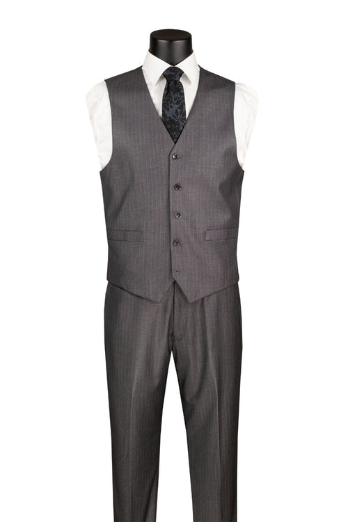 Sovana Collection 3-Piece Suit Vest and Pants - Gray