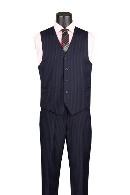 Sovana Collection 3-Piece Suit Vest and Pants - Navy