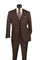 Odyssey Collection - Brown Regular Fit 3 Piece Suit 2 Button Gangster Stripe