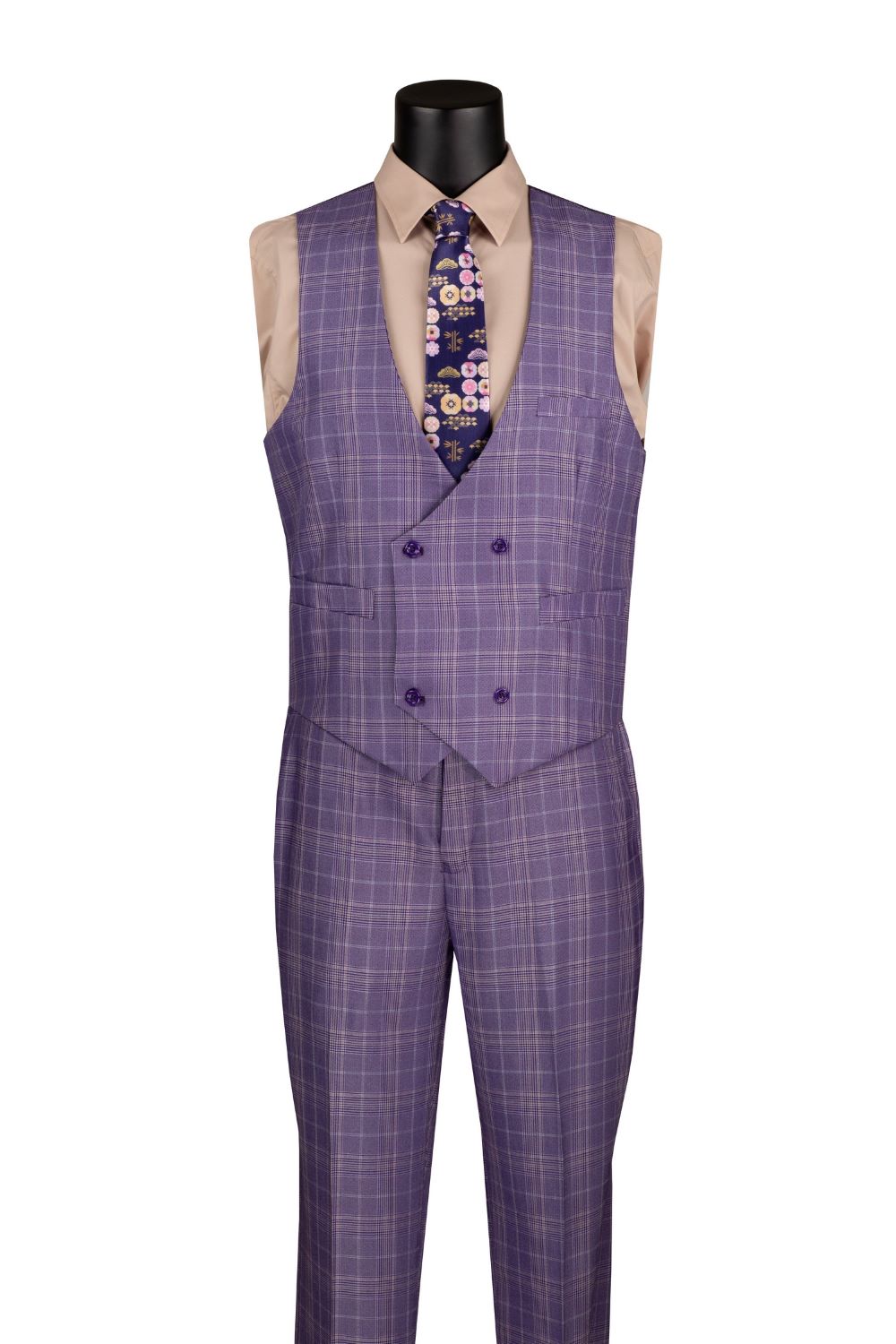 Renaissance Collection - Regular Fit 3 Piece Suit Light Purple - Light Purple