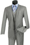 Mens Vested Slim Fit Wool Feel Suit in Medium Grey