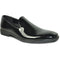 "Black Men's Classic Patent Loafer - Plain Toe Slip-On Tuxedo Shoe"