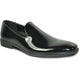 "Black Men's Classic Patent Loafer - Plain Toe Slip-On Tuxedo Shoe"