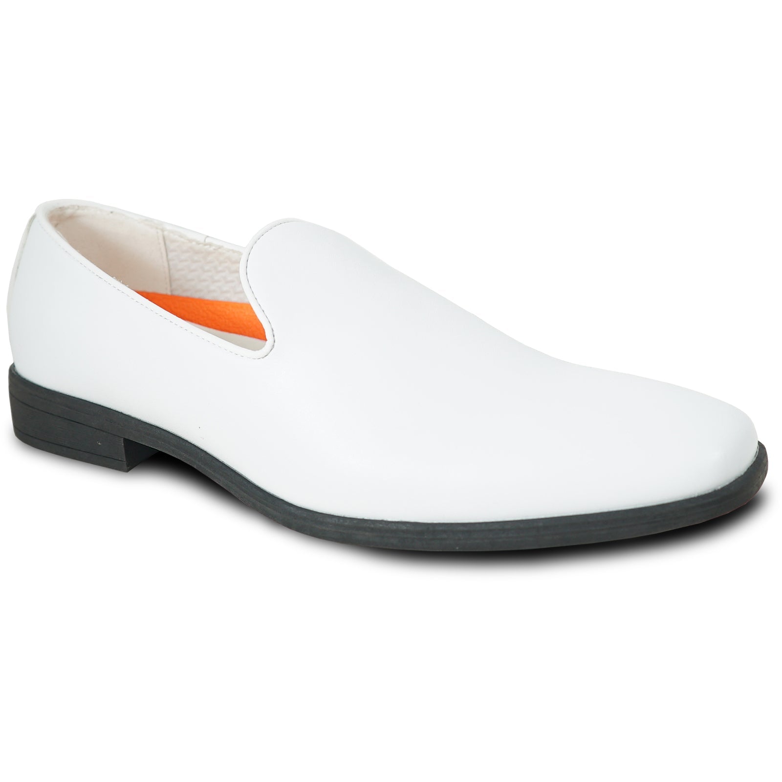 "White Men's Classic Slip-On Loafer Dress Shoe - Plain Toe Style"
