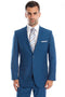 French Blue Men's Slim Fit 2 Button Wedding Suit - Basic Style
