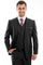 "Black Men's Designer Wool Suit - Modern Fit, Two Button Vested"