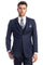 "Indigo Navy Men's Slim Fit Wedding Suit - Two Button Basic Vested" blue