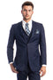 "Indigo Navy Men's Slim Fit Wedding Suit - Two Button Basic Vested" blue