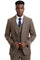 Men's Stacy Adams Modern Fit Vested Suit in Taupe Micro Check Plaid