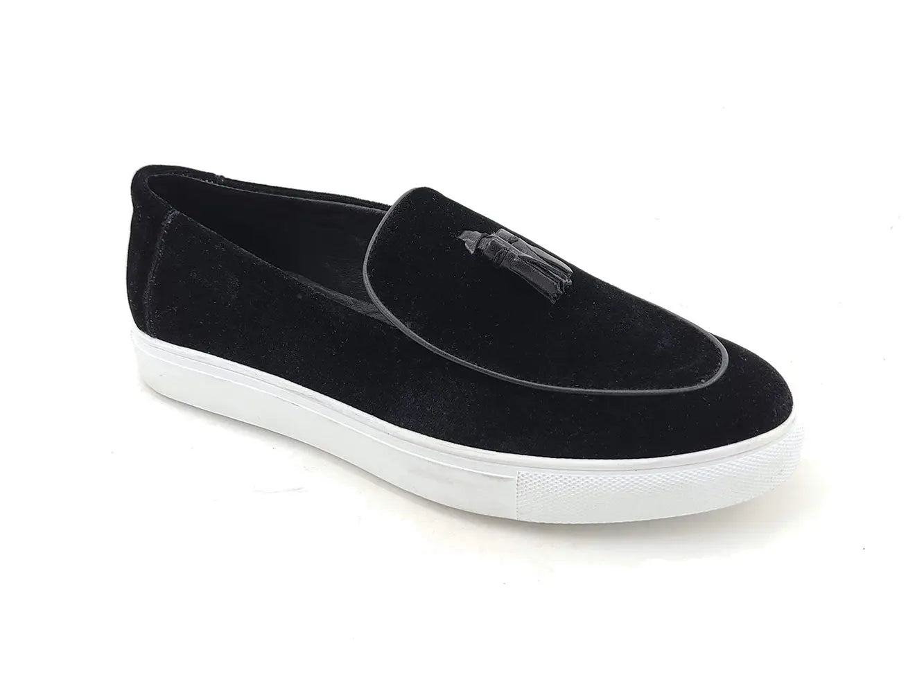 Velvet Sneaker with Leather Tassel - 7