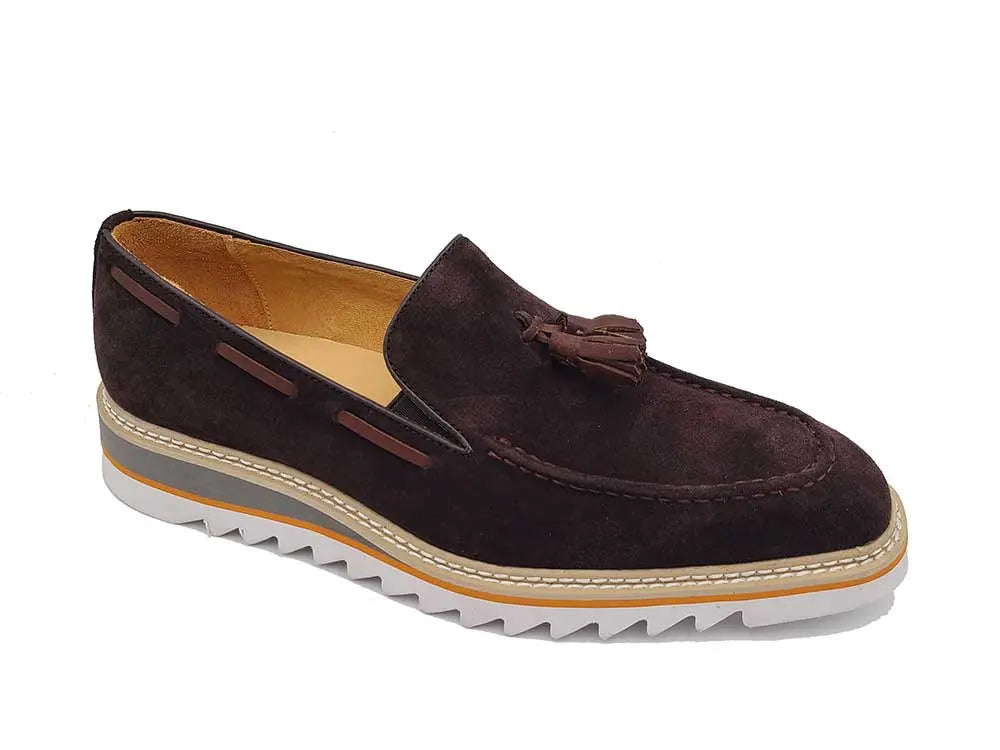 Venetian Suede Loafer with Calfskin Tassel - 7.5