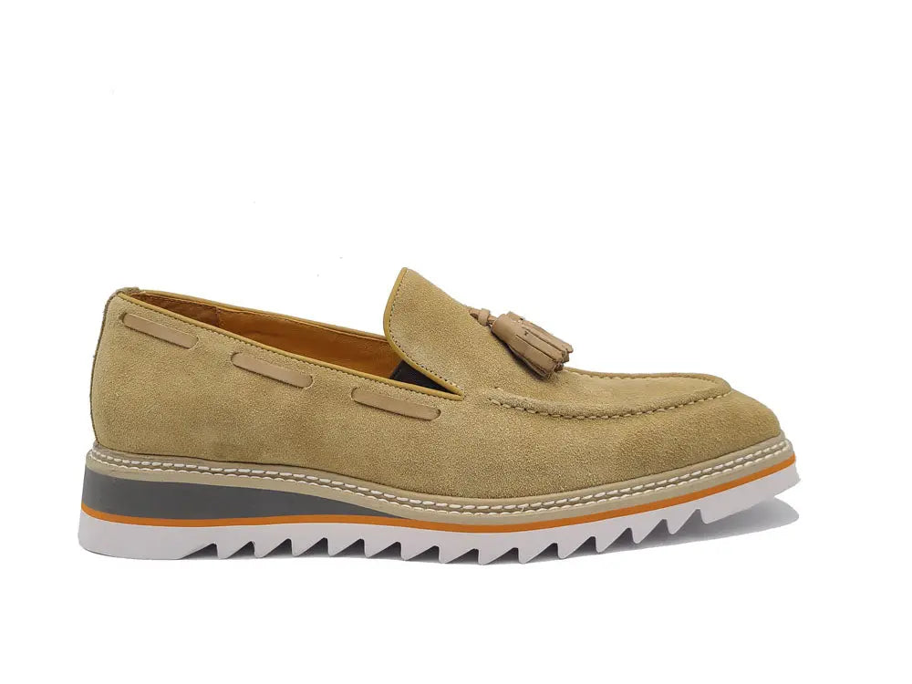 Venetian Suede Loafer with Calfskin Tassel - 7.5