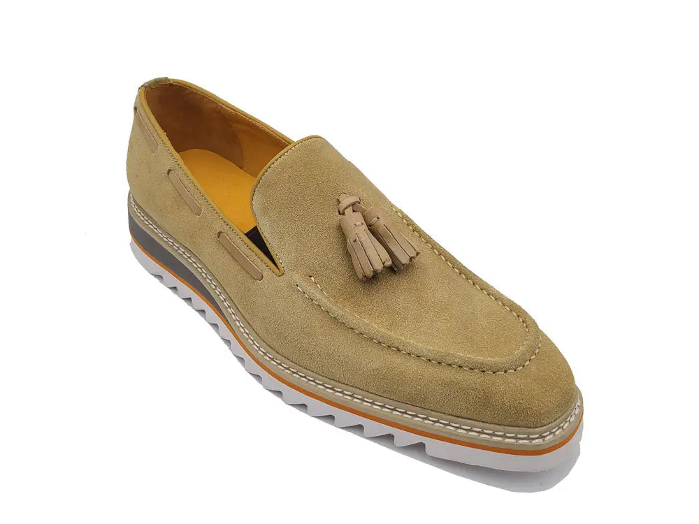 Venetian Suede Loafer with Calfskin Tassel - 7.5