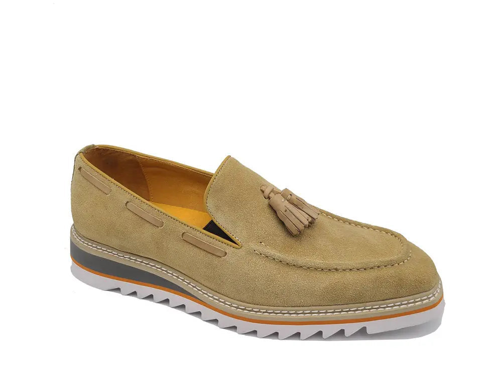 Venetian Suede Loafer with Calfskin Tassel - 7.5