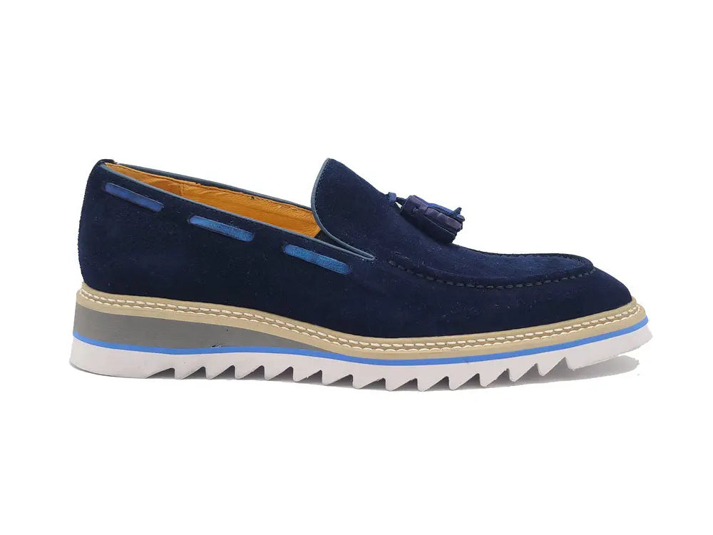 Venetian Suede Loafer with Calfskin Tassel - 7.5