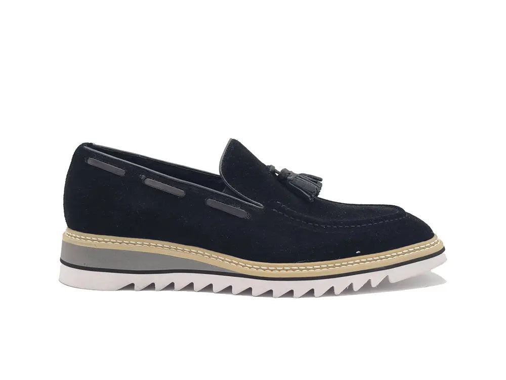 Venetian Suede Loafer with Calfskin Tassel - 7.5