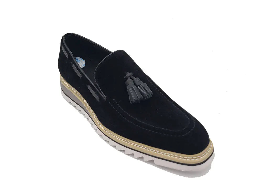 Venetian Suede Loafer with Calfskin Tassel - 7.5