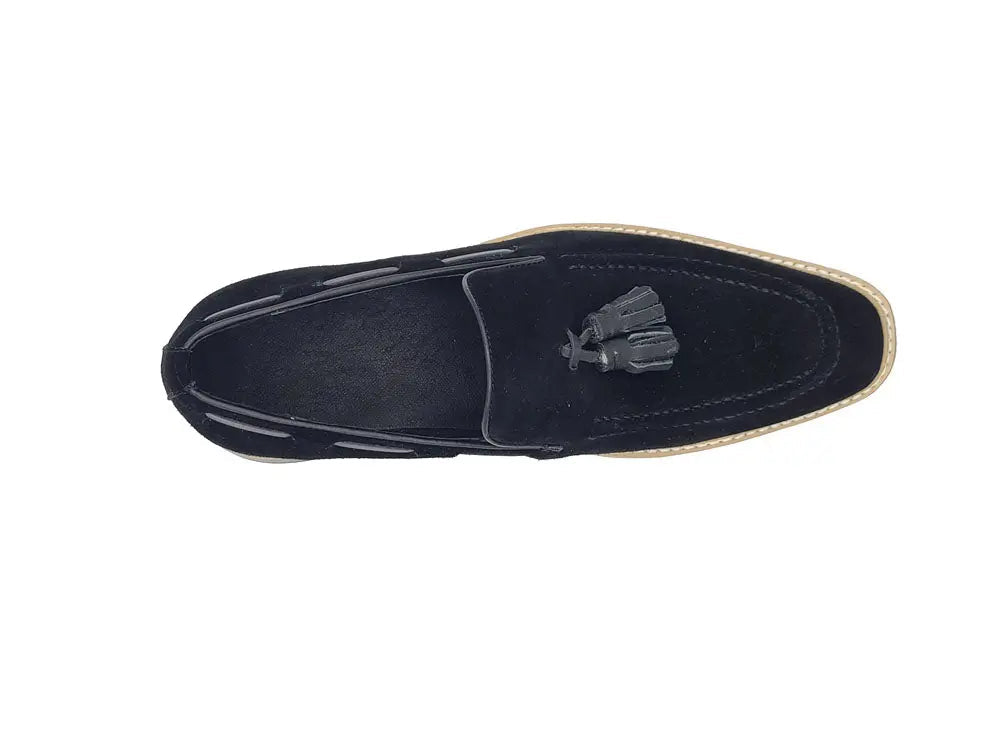 Venetian Suede Loafer with Calfskin Tassel - 7.5