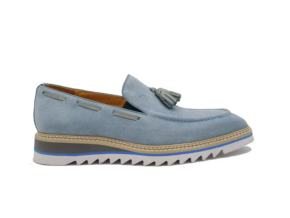 Venetian Suede Loafer with Calfskin Tassel - 7.5